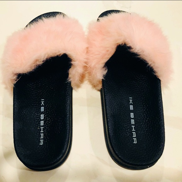 NWOT Ike Behar Faux-Fur Slide Sandals - Picture 4 of 10